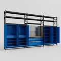 M222 Modular Work Bench with Shelves - H3100mm x W5640mm | MDF WBT | Blue