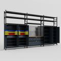 M222 Modular Work Bench with Shelves - H3100mm x W5640mm | MDF WBT | Dark Grey