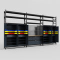 M222 Modular Work Bench with Shelves - H3100mm x W5640mm | MDF WBT | Dark Grey