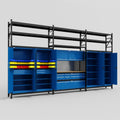M222 Modular Work Bench with Shelves - H3100mm x W5640mm | MDF WBT | Blue