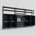 M222 Modular Work Bench with Shelves - H3100mm x W5640mm | MDF WBT | Dark Grey