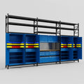 M222 Modular Work Bench with Shelves - H3100mm x W5640mm | MDF WBT | Blue