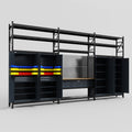 M222 Modular Work Bench with Shelves - H3100mm x W5640mm | MDF WBT | Dark Grey