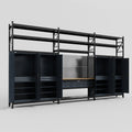 M222 Modular Work Bench with Shelves - H3100mm x W5640mm | MDF WBT | Dark Grey