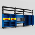 M222 Modular Work Bench with Shelves - H3100mm x W5640mm | MDF WBT | Blue