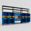 M222 Modular Work Bench with Shelves - H3100mm x W5640mm | MDF WBT | Blue