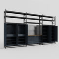M222 Modular Work Bench with Shelves - H3100mm x W5640mm | MDF WBT | Dark Grey