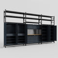 M222 Modular Work Bench with Shelves - H3100mm x W5640mm | MDF WBT | Dark Grey