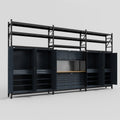 M222 Modular Work Bench with Shelves - H3100mm x W5640mm | MDF WBT | Dark Grey