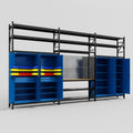 M222 Modular Work Bench with Shelves - H3100mm x W5640mm | MDF WBT | Blue