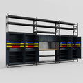 M222 Modular Work Bench with Shelves - H3100mm x W5640mm | MDF WBT | Dark Grey
