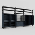 M222 Modular Work Bench with Shelves - H3100mm x W5640mm | Stainless WBT | Dark Grey