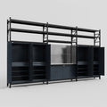 M222 Modular Work Bench with Shelves - H3100mm x W5640mm | Stainless WBT | Dark Grey