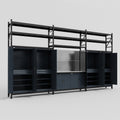 M222 Modular Work Bench with Shelves - H3100mm x W5640mm | Stainless WBT | Dark Grey