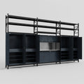 M222 Modular Work Bench with Shelves - H3100mm x W5640mm | Stainless WBT | Dark Grey