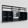 M222 Modular Work Bench with Shelves - H3100mm x W5640mm | Stainless WBT | Dark Grey