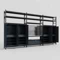 M222 Modular Work Bench with Shelves - H3100mm x W5640mm | Stainless WBT | Dark Grey