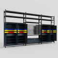 M222 Modular Work Bench with Shelves - H3100mm x W5640mm | Stainless WBT | Dark Grey