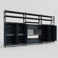 M222 Modular Work Bench with Shelves - H3100mm x W5640mm | Stainless WBT | Dark Grey
