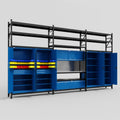 M222 Modular Work Bench with Shelves - H3100mm x W5640mm