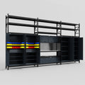 M222 Modular Work Bench with Shelves - H3100mm x W5640mm | Stainless WBT | Dark Grey