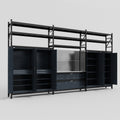 M222 Modular Work Bench with Shelves - H3100mm x W5640mm | Stainless WBT | Dark Grey