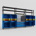 M222 Modular Work Bench with Shelves - H3100mm x W5640mm
