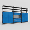 M222 Modular Work Bench with Shelves - H3100mm x W5640mm | MDF WBT | Blue