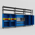 M222 Modular Work Bench with Shelves - H3100mm x W5640mm