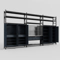M222 Modular Work Bench with Shelves - H3100mm x W5640mm | Stainless WBT | Dark Grey