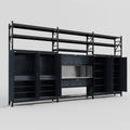 M222 Modular Work Bench with Shelves - H3100mm x W5640mm | Stainless WBT | Dark Grey