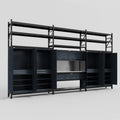 M222 Modular Work Bench with Shelves - H3100mm x W5640mm | Stainless WBT | Dark Grey