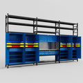 M222 Modular Work Bench with Shelves - H3100mm x W5640mm
