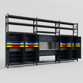 M222 Modular Work Bench with Shelves - H3100mm x W5640mm | Stainless WBT | Dark Grey
