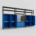 M222 Modular Work Bench with Shelves - H3100mm x W5640mm