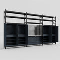M222 Modular Work Bench with Shelves - H3100mm x W5640mm | Stainless WBT | Dark Grey