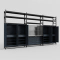 M222 Modular Work Bench with Shelves - H3100mm x W5640mm | Stainless WBT | Dark Grey