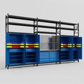 M222 Modular Work Bench with Shelves - H3100mm x W5640mm