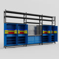 M222 Modular Work Bench with Shelves - H3100mm x W5640mm
