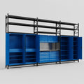 M222 Modular Work Bench with Shelves - H3100mm x W5640mm