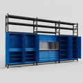 M222 Modular Work Bench with Shelves - H3100mm x W5640mm