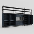 M222 Modular Work Bench with Shelves - H3100mm x W5640mm | Stainless WBT | Dark Grey