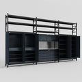 M222 Modular Work Bench with Shelves - H3100mm x W5640mm | Stainless WBT | Dark Grey