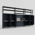 M222 Modular Work Bench with Shelves - H3100mm x W5640mm | Stainless WBT | Dark Grey