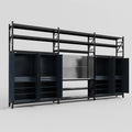 M222 Modular Work Bench with Shelves - H3100mm x W5640mm | Stainless WBT | Dark Grey