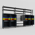 M222 Modular Work Bench with Shelves - H3100mm x W5640mm | Stainless WBT | Dark Grey
