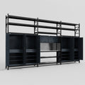 M222 Modular Work Bench with Shelves - H3100mm x W5640mm | Stainless WBT | Dark Grey