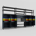 M222 Modular Work Bench with Shelves - H3100mm x W5640mm | Stainless WBT | Dark Grey