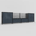 M2222 Modular Work Bench - H2100mm x W7500mm | Laminate WBT | Dark Grey