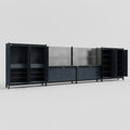 M2222 Modular Work Bench - H2100mm x W7500mm | Laminate WBT | Dark Grey